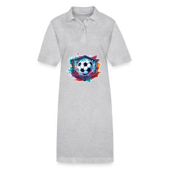 Football / Jeu / Ballon / Terrain / Tir - Robe polo bio PAIGER Stanley/Stella Femme - gris chiné - Devant