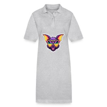 Fledermaus / Vampir / Dracula / Tier / Halloween - Stanley/Stella Frauen Bio-Polokleid PAIGER - Grau meliert - Vorne