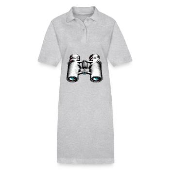 Fernglas / Beobachtung / Observation / Abenteuer - Stanley/Stella Frauen Bio-Polokleid PAIGER - Grau meliert - Vorne