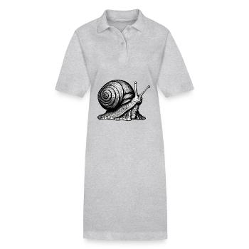 Snail / Animal / Crawling / Slimy / Slow - Stanley/Stella PAIGER Organic Women’s Polo Dress - heather grey - Front