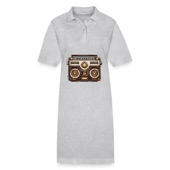 Radio / Analog / Music / Frequency / Speakers - Stanley/Stella PAIGER Organic Women’s Polo Dress - heather grey - Front