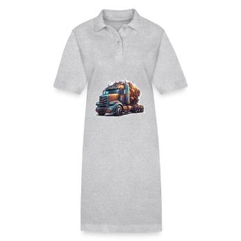Truck / LKW / Lastfahrzeug / Fracht / Straße - Stanley/Stella Frauen Bio-Polokleid PAIGER - Grau meliert - Vorne