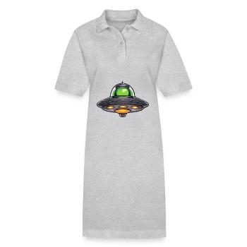 Alien / Raumschiff / Ufo / Area 51 / All / Mars - Stanley/Stella Frauen Bio-Polokleid PAIGER - Grau meliert - Vorne