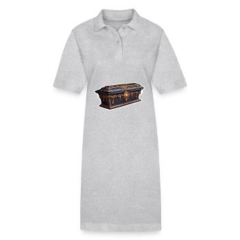 Cercueil / Dernière demeure / Terre / Enterrement - Robe polo bio PAIGER Stanley/Stella Femme - gris chiné - Devant