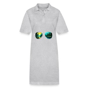Sonnenbrille / Reflektion / Wald / Spiegelung - Stanley/Stella Frauen Bio-Polokleid PAIGER - Grau meliert - Vorne