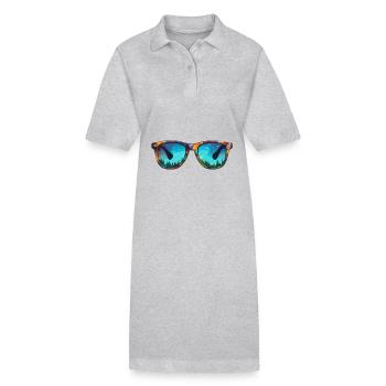 Sonnenbrille / Reflektion / Wald / Spiegelung - Stanley/Stella Frauen Bio-Polokleid PAIGER - Grau meliert - Vorne