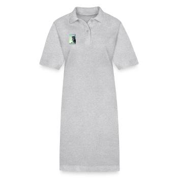Petit bébé chat mignon - Robe polo bio PAIGER Stanley/Stella Femme - gris chiné - Devant