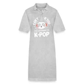 Musique K-Pop Pop Coréenne - Robe polo bio PAIGER Stanley/Stella Femme - gris chiné - Devant