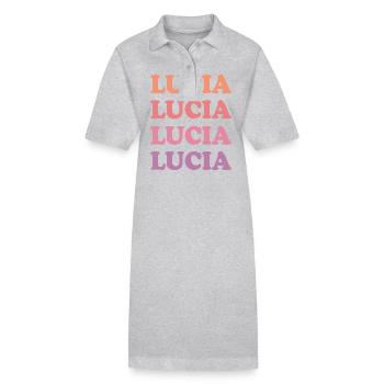 Name Lucia - Stanley/Stella Frauen Bio-Polokleid PAIGER - Grau meliert - Vorne