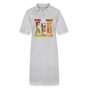 FCK AFD - Montrer l’exemple contre la droite, contre les nazis - Robe polo bio PAIGER Stanley/Stella Femme - gris chiné - Devant