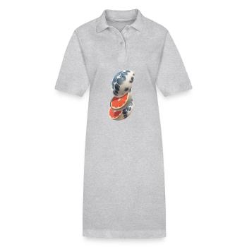 Mond Planet Erde Welt Weltall Obst Science Fiction - Stanley/Stella Frauen Bio-Polokleid PAIGER - Grau meliert - Vorne
