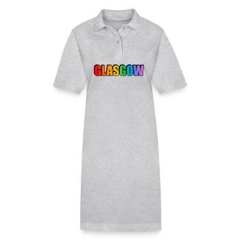 Glasgow Gay Rainbow LGBT Pride - Stanley/Stella PAIGER Organic Women’s Polo Dress - heather grey - Front