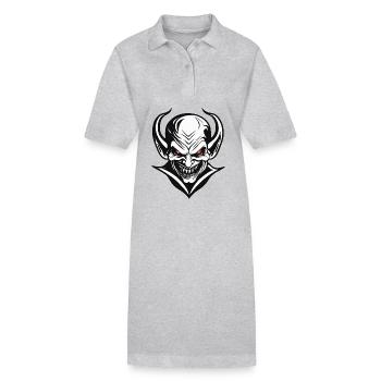 Teufel / Hölle / Horror / teuflisch / böse - Stanley/Stella Frauen Bio-Polokleid PAIGER - Grau meliert - Vorne