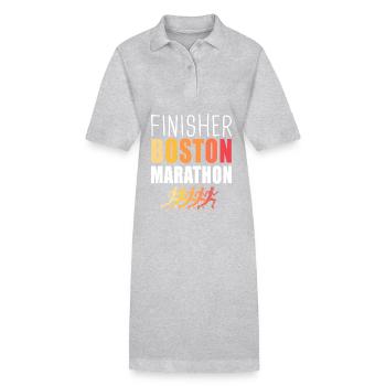 Finisher Boston marathon run running - Stanley/Stella PAIGER Organic Women’s Polo Dress - heather grey - Front