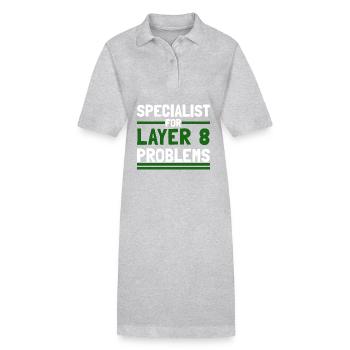 Ordinateur Travail sur ordinateur Drôles Dictons Couche 8 - Robe polo bio PAIGER Stanley/Stella Femme - gris chiné - Devant