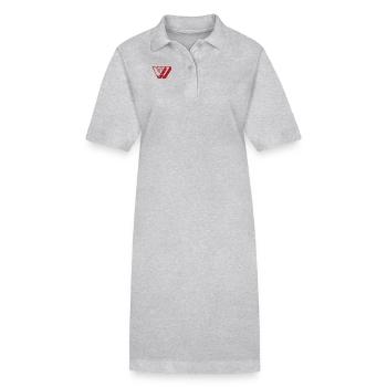 Étiquette gagnante . Édition Fire on Fire - Robe polo bio PAIGER Stanley/Stella Femme - gris chiné - Devant