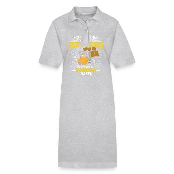 Élévateur chemise Le fou pousseur de palettes - Robe polo bio PAIGER Stanley/Stella Femme - gris chiné - Devant