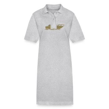 Conception de bateaux à moteur pour les plaisanciers à moteur - Robe polo bio PAIGER Stanley/Stella Femme - gris chiné - Devant