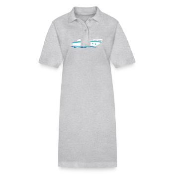 Conception de bateaux à moteur pour les plaisanciers à moteur - Robe polo bio PAIGER Stanley/Stella Femme - gris chiné - Devant
