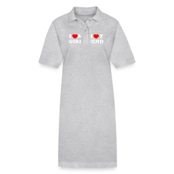 J’aime ma copine chaude - Robe polo bio PAIGER Stanley/Stella Femme - gris chiné - Devant