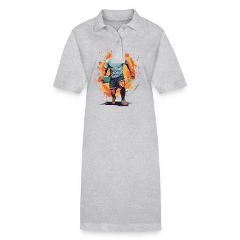 Handballspieler Streetwear Ikonischer Style Design - Stanley/Stella Frauen Bio-Polokleid PAIGER - Grau meliert - Vorne
