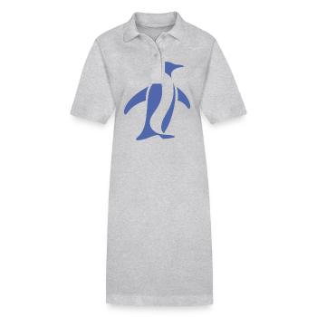 Pingouin Pôle Sud Silhouette Minimaliste - Robe polo bio PAIGER Stanley/Stella Femme - gris chiné - Devant