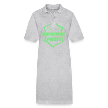 Profession : masseuse - Robe polo bio PAIGER Stanley/Stella Femme - gris chiné - Devant