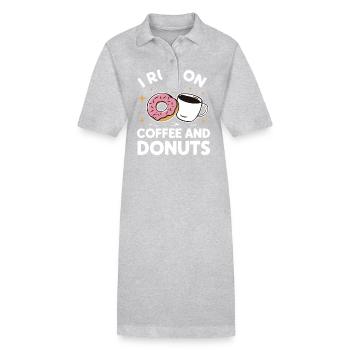 Donut Donuts Candy Bagel - Stanley/Stella PAIGER Organic Women’s Polo Dress - heather grey - Front