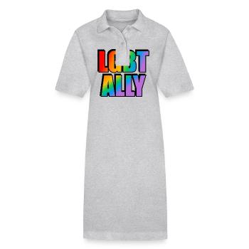 LGBT-Verbündeter - Stanley/Stella Frauen Bio-Polokleid PAIGER - Grau meliert - Vorne