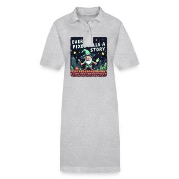 Chaque pixel raconte une histoire - Retro Gaming - Robe polo bio PAIGER Stanley/Stella Femme - gris chiné - Devant