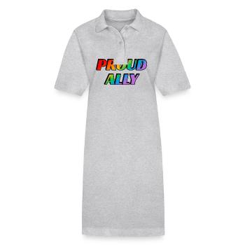 Stolzer Verbündeter - LGBT-Stolz - Stanley/Stella Frauen Bio-Polokleid PAIGER - Grau meliert - Vorne