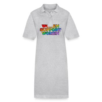 Frauen unterstützen Frauen Regenbogen - Stanley/Stella Frauen Bio-Polokleid PAIGER - Grau meliert - Vorne