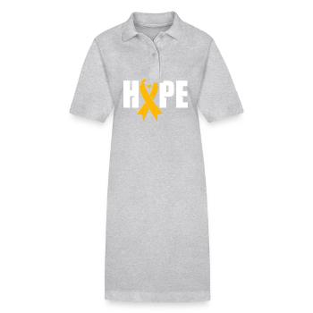 Cancer Child Cancer Survivor - Stanley/Stella PAIGER Organic Women’s Polo Dress - heather grey - Front