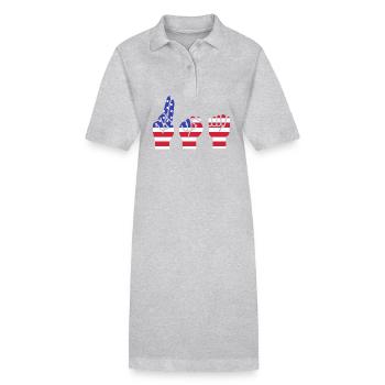 Langue des signes ASL sourd - Robe polo bio PAIGER Stanley/Stella Femme - gris chiné - Devant