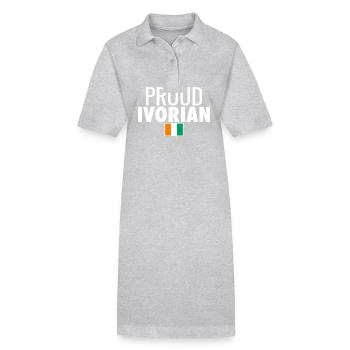 Proud Ivorian Ivory Coast Flag - Stanley/Stella PAIGER Organic Women’s Polo Dress - heather grey - Front