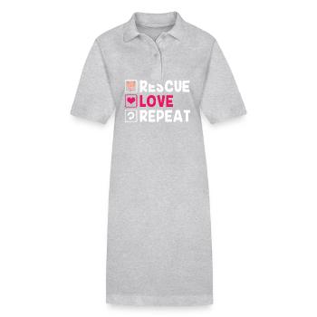 Sauvetage des animaux Droits des animaux Refuge pour animaux de sauvetage des animaux - Robe polo bio PAIGER Stanley/Stella Femme - gris chiné - Devant