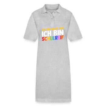 Kita Abgänger Einschulung Schulkind - Stanley/Stella Frauen Bio-Polokleid PAIGER - Grau meliert - Vorne
