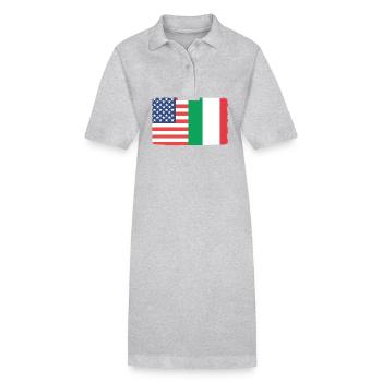 Italie Italie Italien Drapeau italien - Robe polo bio PAIGER Stanley/Stella Femme - gris chiné - Devant