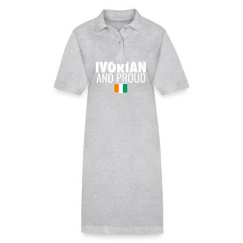 Ivorian And Proud Ivory Coast Flag - Stanley/Stella PAIGER Organic Women’s Polo Dress - heather grey - Front