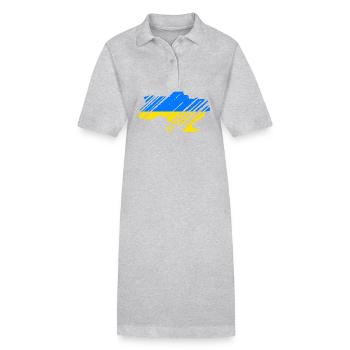 Ukraine - Stanley/Stella Frauen Bio-Polokleid PAIGER - Grau meliert - Vorne