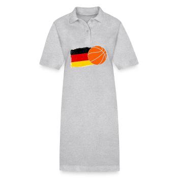 Basketballspieler Deutsche Flagge Basketball - Stanley/Stella Frauen Bio-Polokleid PAIGER - Grau meliert - Vorne
