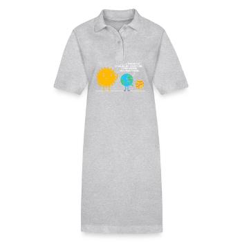 Univers du système solaire - Robe polo bio PAIGER Stanley/Stella Femme - gris chiné - Devant