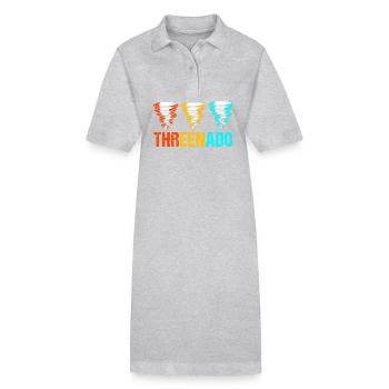 Tornado Birthday Fête d’anniversaire des enfants - Robe polo bio PAIGER Stanley/Stella Femme - gris chiné - Devant