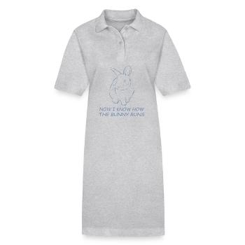 Denglisch Jetzt weiß ich wie der Hase läuft - Stanley/Stella Frauen Bio-Polokleid PAIGER - Grau meliert - Vorne