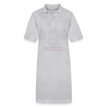 Denglisch Jetzt weiß ich wie der Hase läuft - Stanley/Stella Frauen Bio-Polokleid PAIGER - Grau meliert - Vorne