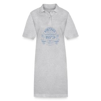 Vintage 1973 Birthday Vintage - Stanley/Stella PAIGER Organic Women’s Polo Dress - heather grey - Front