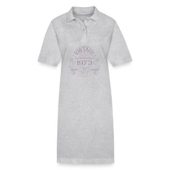 Vintage 1973 Birthday Vintage - Stanley/Stella PAIGER Organic Women’s Polo Dress - heather grey - Front
