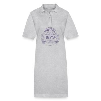 Vintage 1973 Birthday Vintage - Stanley/Stella PAIGER Organic Women’s Polo Dress - heather grey - Front