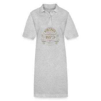 Vintage 1973 Birthday Vintage - Stanley/Stella PAIGER Organic Women’s Polo Dress - heather grey - Front