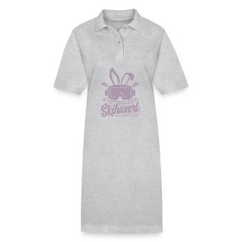 Ski Skifahrer offizieller Skihase Betreuer - Stanley/Stella Frauen Bio-Polokleid PAIGER - Grau meliert - Vorne
